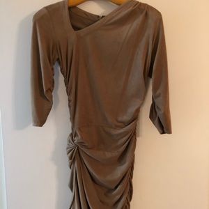 Kardashians by bebe ruched faux suede dress